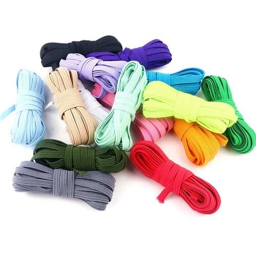5y 6mm Color Elastic Band Home Decoration Rubber Band Polyester Elastic Rope Clothing Belt Headgear Sewing Accessories Material