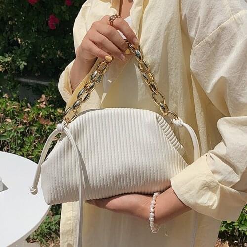 Luxury Chain Handbag and Purse Designer Shoulder Bag for Women High Quality Leather Cloud Bag white Crossbody Bag Satchels Hobos