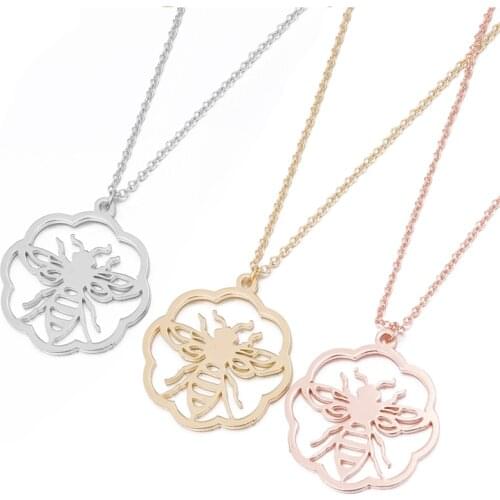 Sasusp Stainless Steel Moth Pendant Necklace Chain Vintage Insect Choker Necklace Women Gold Rose Color Jewelry Gift 2020