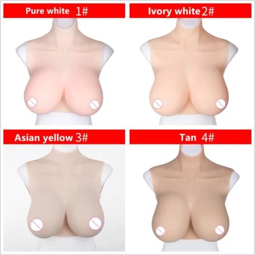 Silicone Breast Forms with Oil-Free Food Grade Half-body Silicone Boobs Suiy CD TG Drag Queen A-H Cup Big Fake Breast Forms