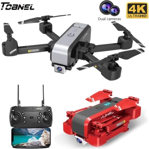 HJ96 Folding Drone Quadcopter with FPV 4K Dual Camera Face Recognition Hold Gesture Photo Foldable RC Drone Quadcopter