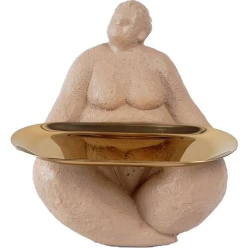 Statues Sculptures Ornaments Home Modern Figurines For Interior Clear Yoga Vintage Art Fat Woman Storage Tray For Decoration