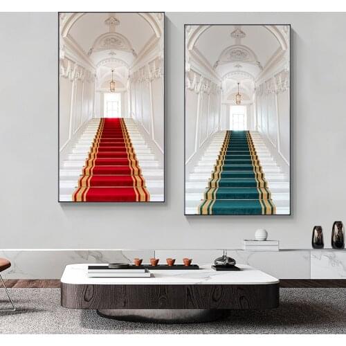 Modern stairs canvas painting Posters and Prints Minimalist Home Decoration Wall Art Pictures for Living Room Bedroom no frame