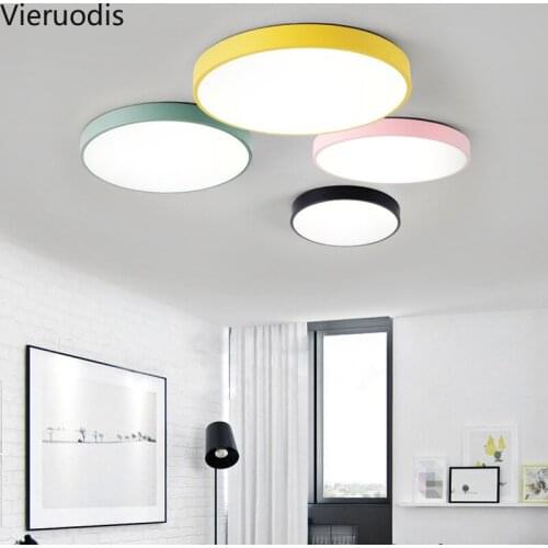 Mordern Led Ceiling Lights Macaron Color Ceiling Lamp for Living Room Bedroom Kids Room Lighting Fixtures Flush Mount Lighting