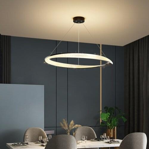 Led Pendant Lamps Modern for Dining Table Living Room Kitchen Loft Office Shop Black Hanging Chandelier Interior Lighting