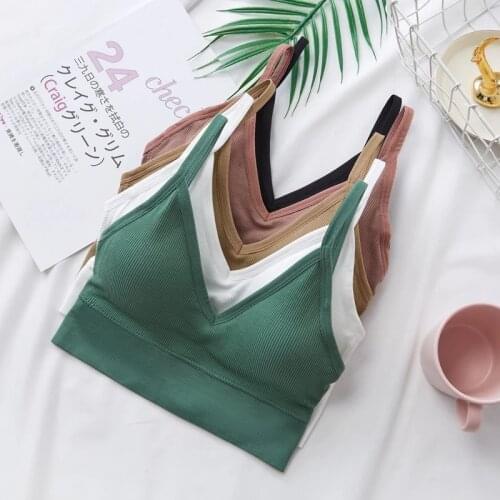 Womens Sexy Seamless Crop Tops Home Bra Tube Top Camisole With Removable Padded Underwear Female Tank Top