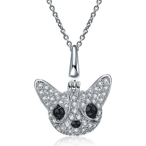 2021 Best Quality Fashion wild micro-inlaid zircon puppy necklace Crystal from Austrian Fine jewelry For Women and female
