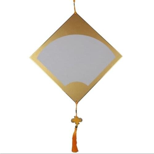 1pc Rare Blank Square fan shape Install Hard Card Ink Brush Calligraphy Painting Chinese knot 38x38cm