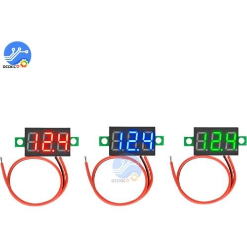 2-wire 0.36inch Mini Digital Voltmeter DC 4.7-32V LED digital display voltage tester Red Blue Green