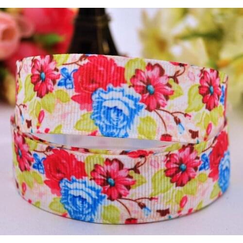 22mm 25mm 38mm 75mm Ruban satin Flowers Cartoon printed Grosgrain Ribbon Hair Accessories party decoration 10 Yards X-00297
