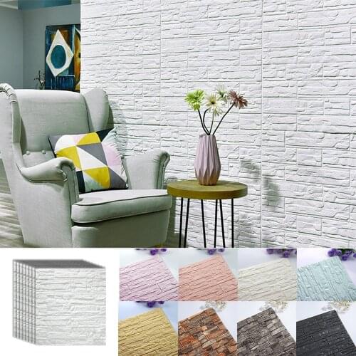 3D Wall Stickers Foam Panels Waterproof Stone Wallpaper Home Living Room Decor TV Bathroom Decoration Self Adhesive Wall Decals