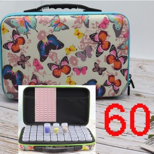 60 Bottles Diamond Painting drill Box Bag Zipper Butterfly diamond mosaic sale drill Storage Box diamond art Hand box hand bag