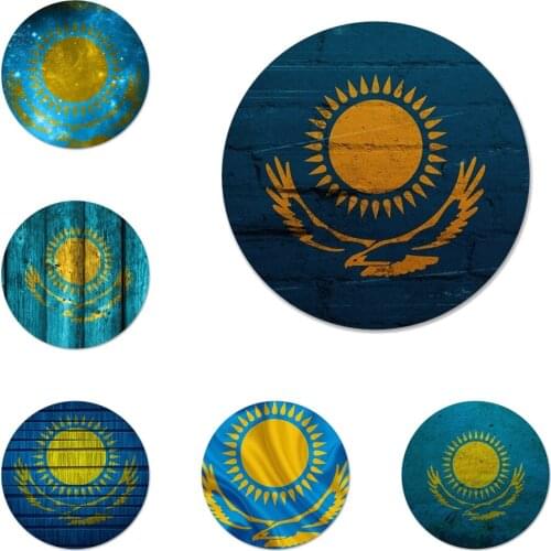 58mm Kazakhstan flag Brooch Pin Cosplay Badge Accessories For Clothes Backpack Decoration Gift