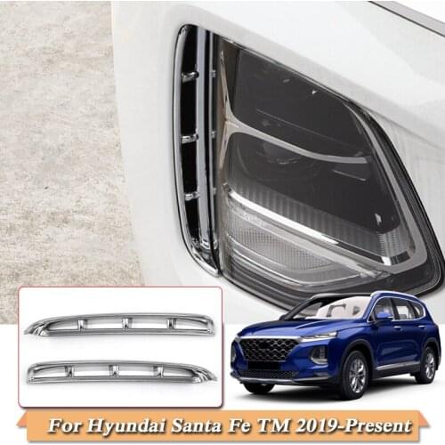 2pcs Car Styling For Hyundai Santa Fe TM 2019-Present Car Front Air Outlet Sequins External Accessories