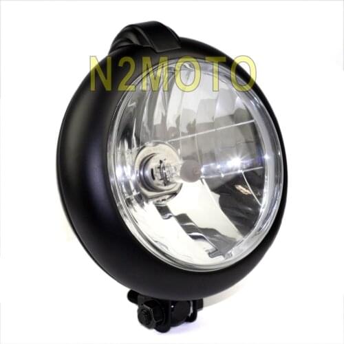 Black Vintage Motorcycles Headlight H4 12v 60/55w HI/LO Beam White Headlamp for Harley Chopper Bobber Cafe Racer