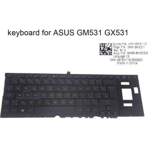 Czech Swiss backlit keyboard for Asus ROG Zephyrus GX531 keyboards laptop GX531GX GX531GXR GX531GWR GM531 0KN1 641SF11 641E211