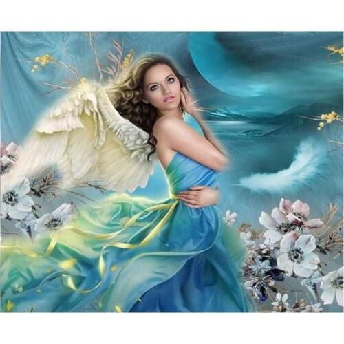 Diy Girl Diamond Embroidery Painting Angel Woman Mosaic Rhinestone Sticker Wall Decor Puzzle Picture Diamond Dotz Large Size