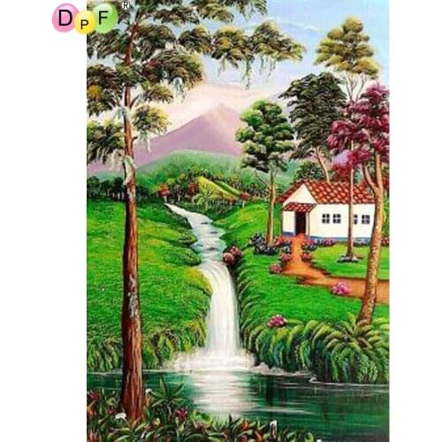 DPF diamond painting cross stitch scenery woma diamond embroidery crafts diamond mosaic kit square/round rhinestone home decor