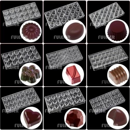 Belgian Polycarbonate Chocolate Mold For Baking BonBon Chocolate Candy Mould Cake Decoration Patisserie Mold Bakeware