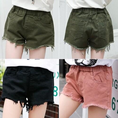 Summer Cotton Shorts Korean Sports and Leisure Rough Edges Loose Pants Hot Pants Girls Shorts