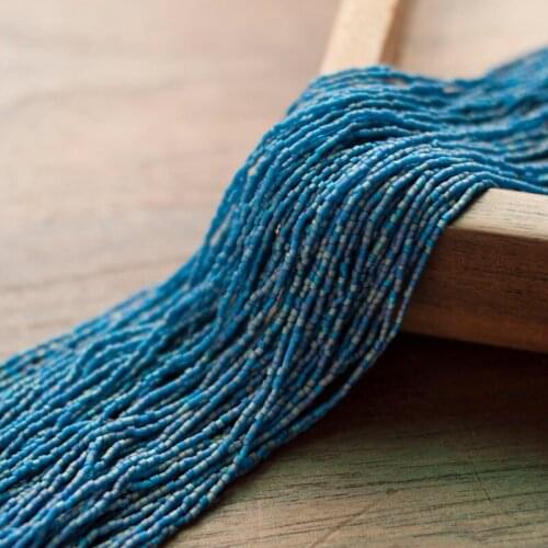 French embroidery material Japan imported very fine small tube beads satin dye blue gray about 1.1mm a string of about 100cm