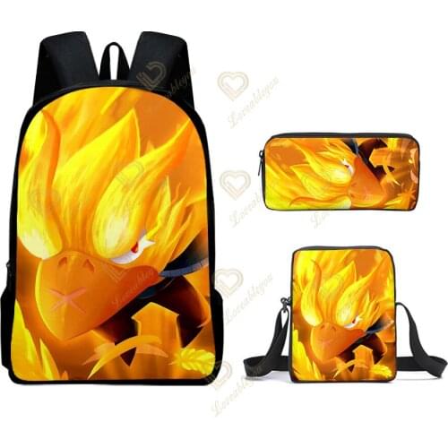 Mochila Video Game Sac A Dos 3 Pieces/Set 3D Print Anime Golden Crow Backpack Men Impostor Rucksack Lunchbag Pen Case 12/16inch
