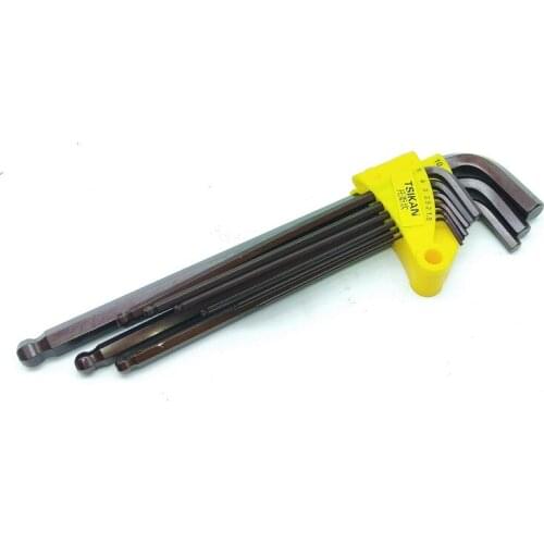 New 9pcs/set 1.5-10MM Elongated type L Ball Head Hex Screwdriver Bit S2 Magnetic Hexagonal Screwdriver Head