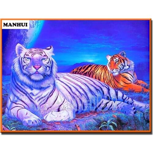 New Diy diamond painting full square/round rhinestones full diamond embroidery Animal tigers Home decoration MH487