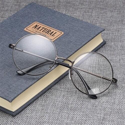 Seemfly Myopia Glasses Vintage Men Women Metal Round Frame Nearsighted Eyeglasses Optical Spectacles With Diopter -1.0 To -4.0
