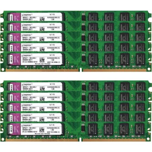 10PCS DDR2 2GB 800mhz Dimm brand new PC2 6400U Desktop 200-pin Memory RAM 1.8V Voltage