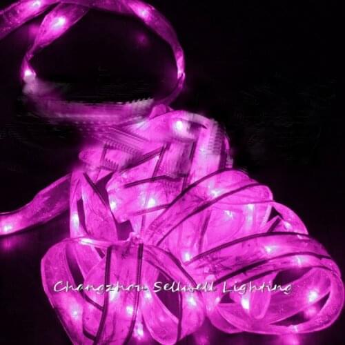 Great!wedding Celebration Square Pavilion Decoration Pink Led Star Ribbon Lamp H071(3)