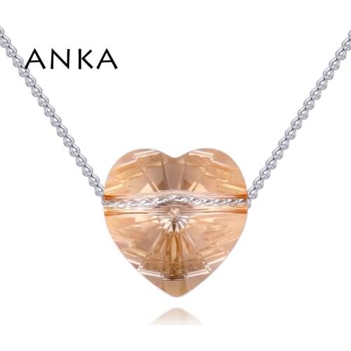 ANKA brand top quality austrian heart crystal pendant necklaces for women fashion charm Crystals from Austria #132389
