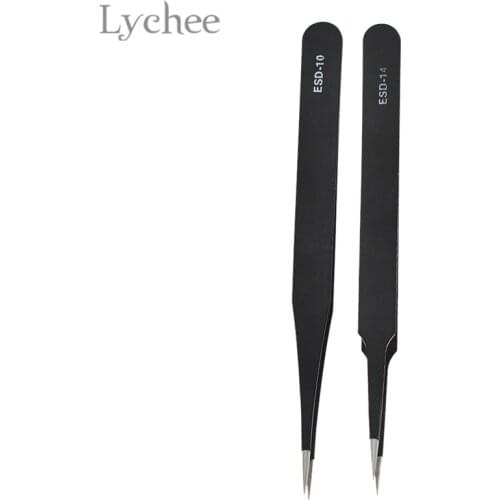 Lychee Life 2pcs Diamond Painting Stainless Steel Tweezers High Quality Diamond Painting Tools DIY Crafts Accessory