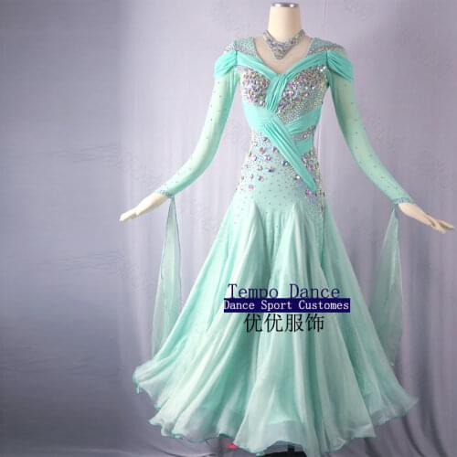 Ballroom dance dress standard dresses of 2019 modern dance costume luminous costumes ballroom dress waltz rhinestones dance wear