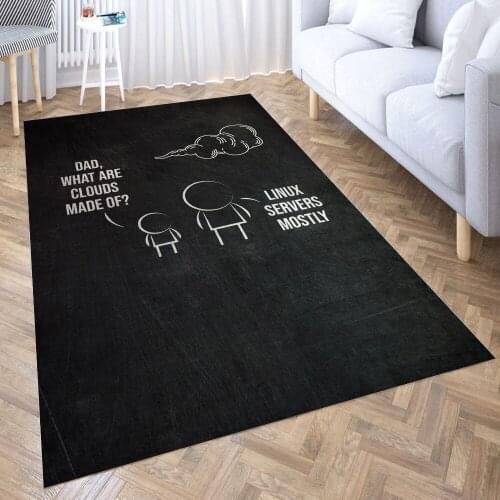 Programming Dad And Son Carpet for Living Room 3D Anime Cartoon Rug Gamer Teen Room Bedside Lounge Rug Kids Children Floor Mats