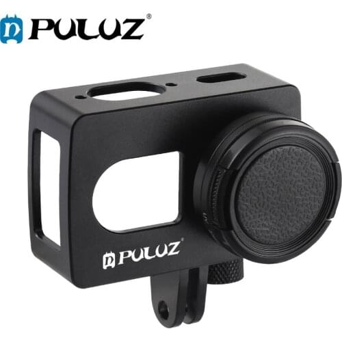 PULUZ Housing Shell CNC Aluminum Alloy Protective Cage Cover with 37mm UV Lens for Xiaomi Xiaoyi II 4K Action Camera