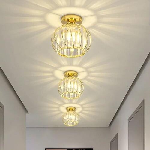 Luxury Crystal LED Ceiling Lights Modern Simple Corridor Lamp Nordic Light Fixture Entrance Hall Lamps Creative Balcony Lighting