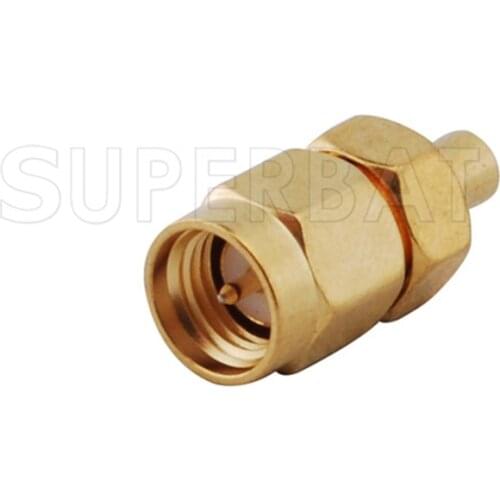 Superbat Gold Plated SMA-MMCX Adapter SMA Male Plug to MMCX Female Jack Straight RF Coaxial Connector