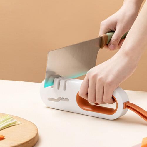 Knife Sharpener 4 in 1 Diamond Coated&Fine Rod Knife Shears and Scissors Sharpening stone System Stainless Steel Blades