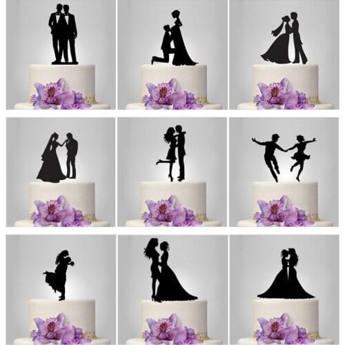 Bride and groom Wedding Cake topper silhouette, Drunk bride, Gay wedding lesbian Couple cake topper, acrylic cake topper