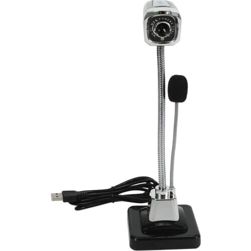 Web Camera USB PC Webcam with Microphone for Live Streaming Online Chat Video Camera Support Windows Flexible Gooseneck LED Ligh