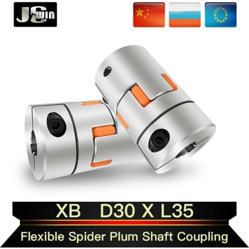 D30L35 spider flexible motor coupler aluminium flexible jaw coupling XB30*35 inner holes 4/5/6/6.35/7/8/9.5/10/11/12/14/15/16mm
