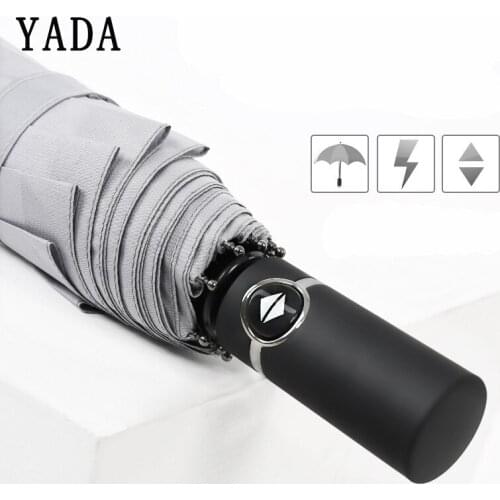 YADA Brand 10K Grey Automatic Umbrella Rain Women Sunny&Rainy UmbrellaS Car For Womens Windproof Folding Luxury Umbrellas YS842