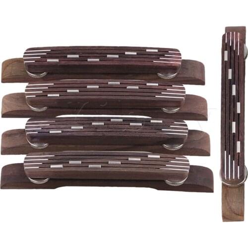 Yibuy 5PCS Rosewood Bridge Floating for 6 String Guitar Chrome Accessories