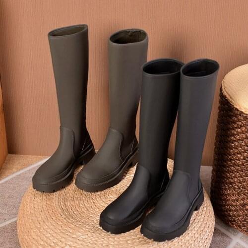 High Boots Knee-high Boots Women Leather Chelsea Boots High Heels For Women Fashion Shoes 2021 Autumn Winter Booties Botas Mujer
