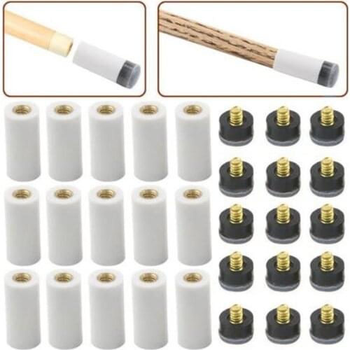 1 Pairs Billiard Screw-on Tips with Pool Cue Stick Ferrules Grey Tips Set 12mm