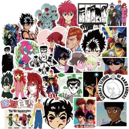 10/30/50 Pieces of White Paper Japanese Anime Character Graffiti Stickers Luggage Laptop Guitar Waterproof Stickers Wholesale