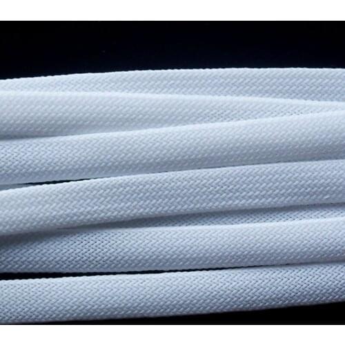 1M White 12mm braid cables textile cord PET Expandable Sleeving High Density Sheathing Plaited Cable Sleeve
