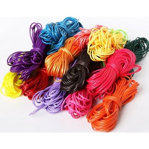 10m/lot 20 Color Leather Line Waxed Cord Cotton Thread String Strap Bracelet Necklace Nylon Rope For Jewelry Making DIY Supplies
