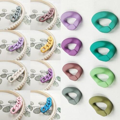 10PC Twisting Acrylic Chain, 23mm * 17mm, Colorful Macaron Chain Buckle Ring DIY Accessories, Can Be Wholesale